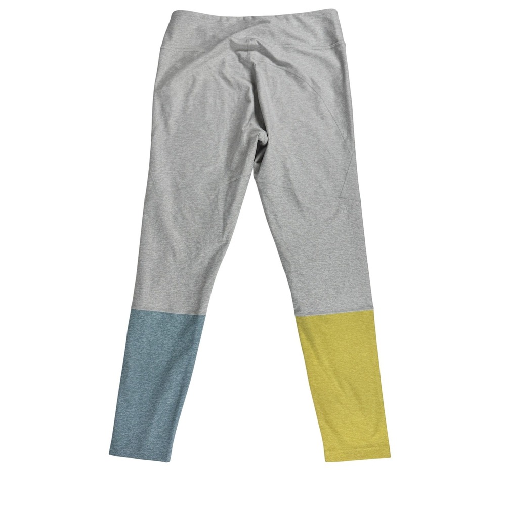 Outdoor Voices Leggings Womens Large Gray Yellow Blue Excellent Colorblock 7/8 - Picture 2 of 5